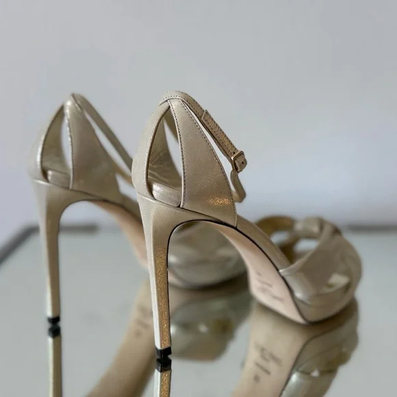 New Jimmy Rosie 100 Shimmer Suede Sandals $1,095 39 - Picture 5 of 11